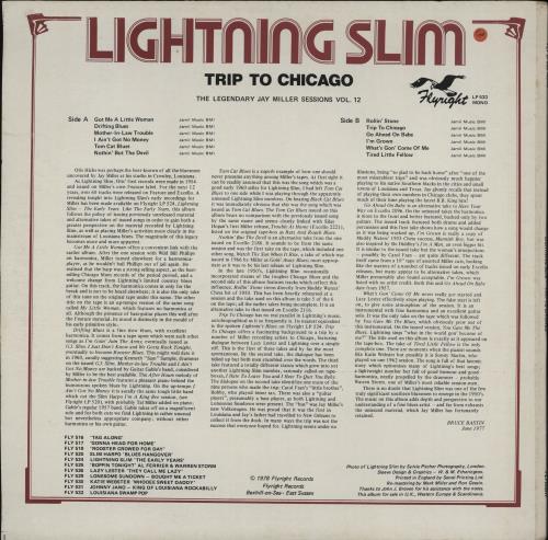 Lightnin' Slim Trip To Chicago vinyl LP album (LP record) UK L~SLPTR756102