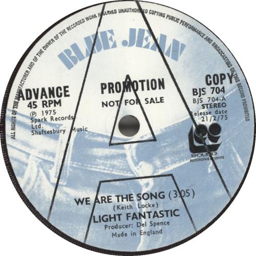 Light Fantastic We Are The Song A Label UK Promo 7" vinyl single (7