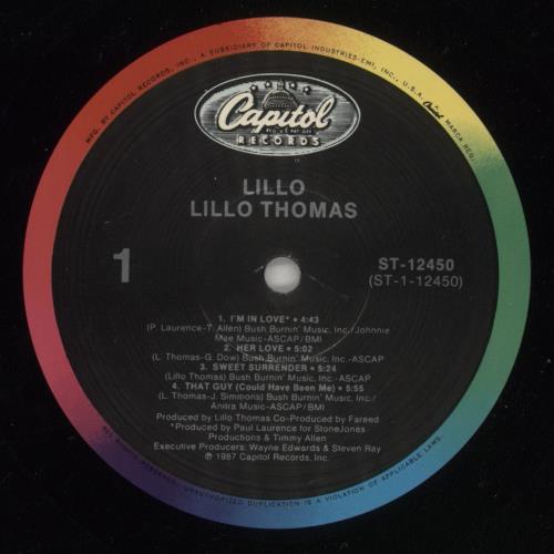 Lillo Thomas Lillo vinyl LP album (LP record) US LT-LPLI874394