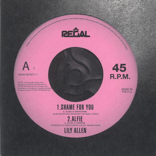 Lily Allen Shame For You / Alfie CD single (CD5 / 5") UK LL8C5SH585032