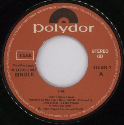 Lime Guilty 7" vinyl single (7 inch record / 45) Spanish LME07GU894996