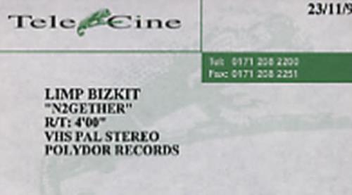 Limp Bizkit N2Gether video (VHS or PAL or NTSC) UK BZKVING175882