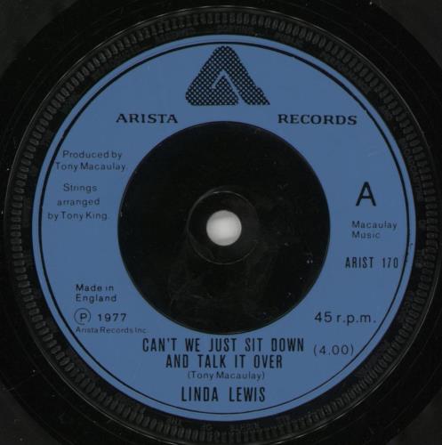 Linda Lewis Can't We Just Sit Down And Talk It Over 7" vinyl single (7 inch record / 45) UK LLW07CA864124