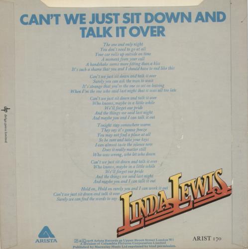 Linda Lewis Can't We Just Sit Down And Talk It Over 7" vinyl single (7 inch record / 45) UK LLW07CA864124