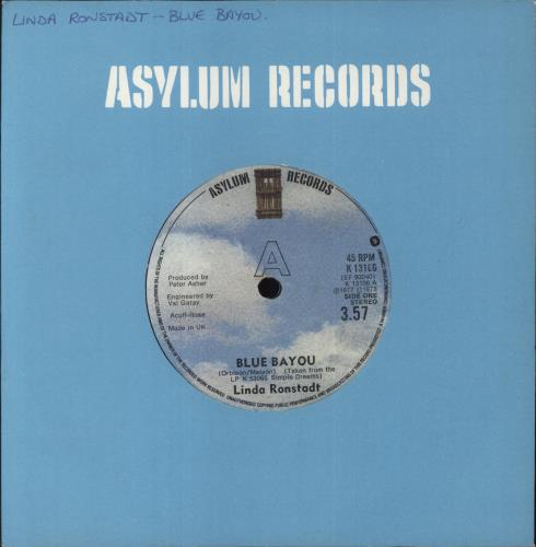 Linda Ronstadt Blue Bayou 7" vinyl single (7 inch record / 45) UK LIR07BL415440