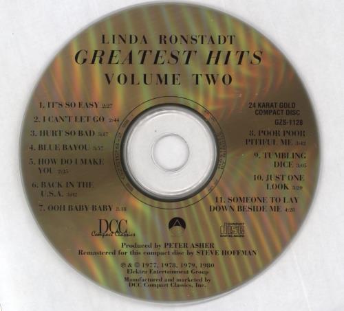 Linda Ronstadt Greatest Hits Volume Two CD album (CDLP) US LIRCDGR815022
