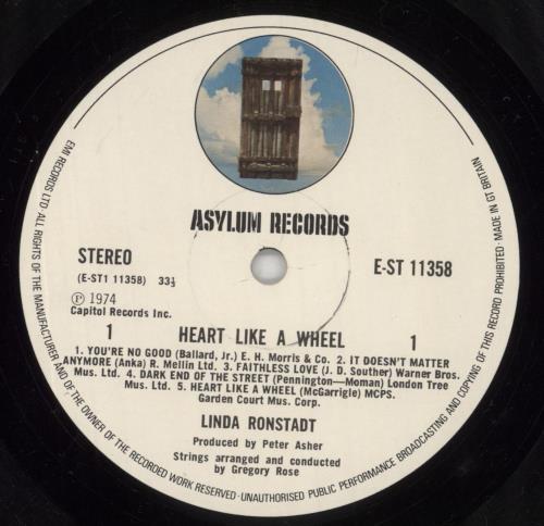 Linda Ronstadt Heart Like A Wheel vinyl LP album (LP record) UK LIRLPHE293649
