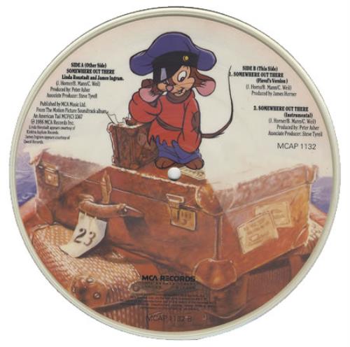 Linda Ronstadt Somewhere Out There 7" vinyl picture disc (7 inch picture disc single) UK LIR7PSO408040