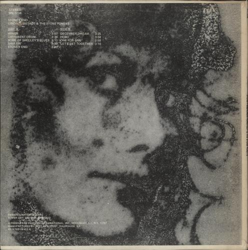 Linda Ronstadt Stoney End vinyl LP album (LP record) US LIRLPST750095