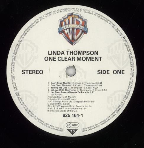 Linda Thompson One Clear Moment vinyl LP album (LP record) German LTHLPON231584