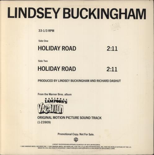 Lindsey Buckingham Holiday Road 12" vinyl single (12 inch record / Maxi-single) US LIN12HO86189