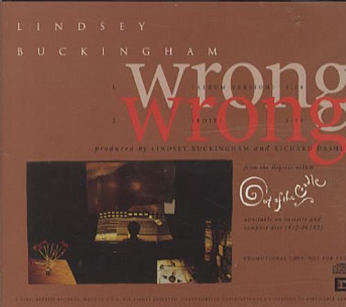 Lindsey Buckingham Wrong CD single (CD5 / 5") US LINC5WR334151