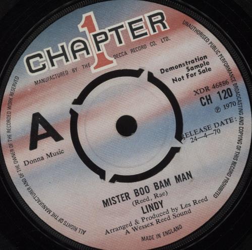 Lindy Mister Boo Bam Man - A Label 7" vinyl single (7 inch record / 45) UK O1Q07MI676411