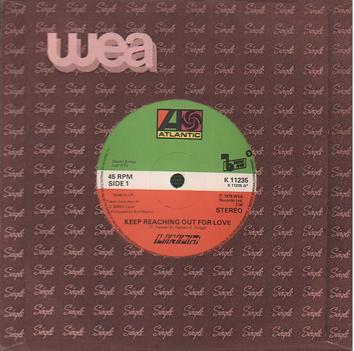 Liner Keep Reaching Out For Love 7" vinyl single (7 inch record / 45) UK L3Q07KE636601