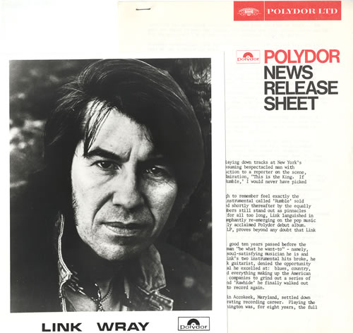 Link Wray Be What You Want To media press kit UK INKKIBE552018