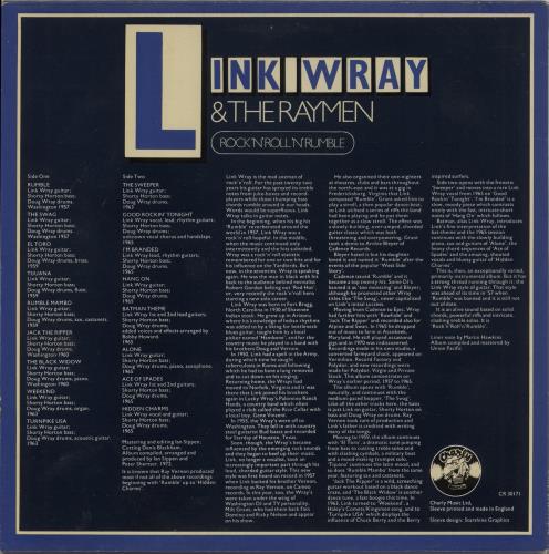 Link Wray Rock 'N' Roll 'N' Rumble vinyl LP album (LP record) UK INKLPRO425068