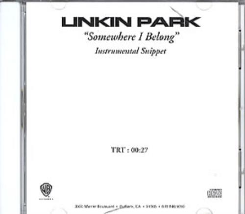 Linkin Park Somewhere I Belong CD-R acetate US LKPCRSO297614