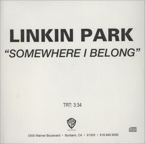 Linkin Park Somewhere I Belong CD-R acetate US LKPCRSO521932