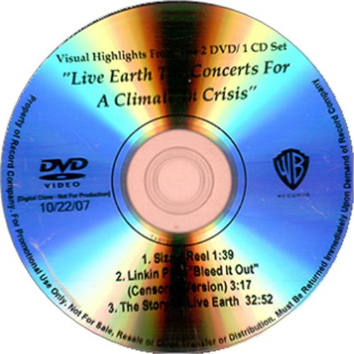 Linkin Park Visual Highlights From Live Earth promo DVD-R US LKPDRVI422129