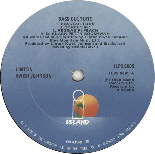 Linton Kwesi Johnson Bass Culture vinyl LP album (LP record) Irish LKJLPBA742302