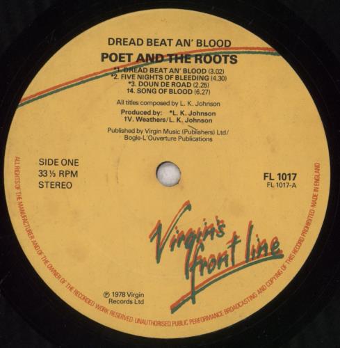 Linton Kwesi Johnson Dread Beat An' Blood / Poet And The Roots - yellow label vinyl LP album (LP record) UK LKJLPDR392372