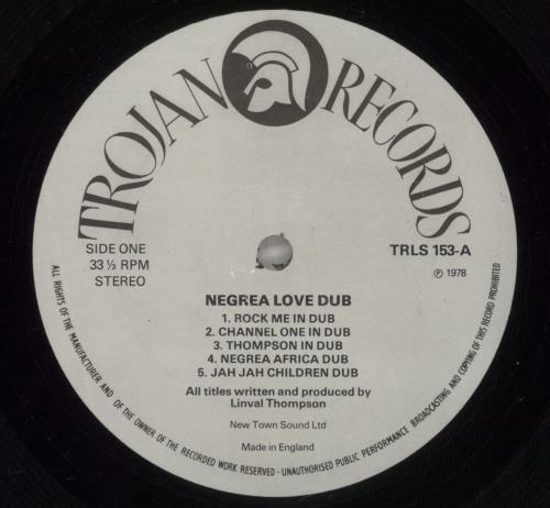 Linval Thompson Negrea Love Dub - Import Sticker vinyl LP album (LP record) UK LP2LPNE885713