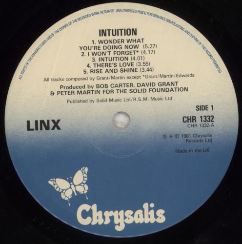 Linx Intuition vinyl LP album (LP record) UK LA9LPIN316479