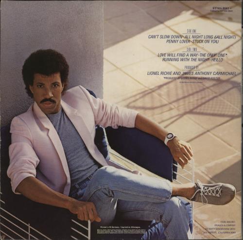 Lionel Richie Can't Slow Down - EX vinyl LP album (LP record) UK LNRLPCA855208