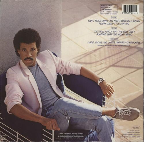 Lionel Richie Can't Slow Down - Hype Stickered vinyl LP album (LP record) UK LNRLPCA375030