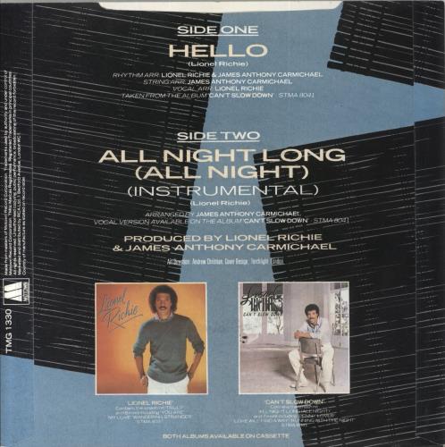 Lionel Richie Hello - P/S - 4pr 7" vinyl single (7 inch record / 45) UK LNR07HE409174