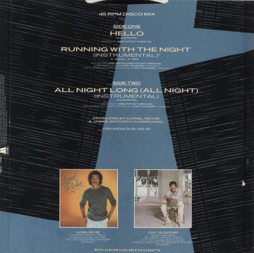 Lionel Richie Hello 12" vinyl single (12 inch record / Maxi-single) UK LNR12HE81009