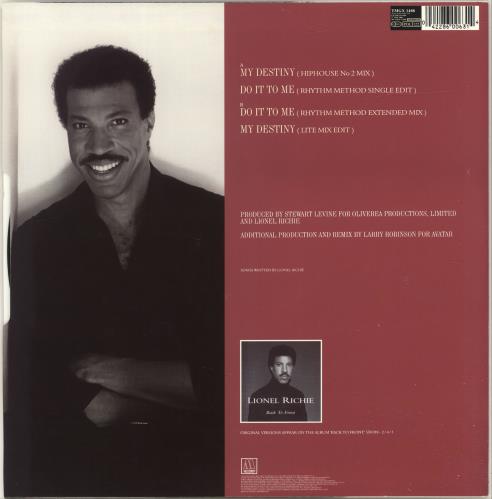Lionel Richie My Destiny 12" vinyl single (12 inch record / Maxi-single) UK LNR12MY698060