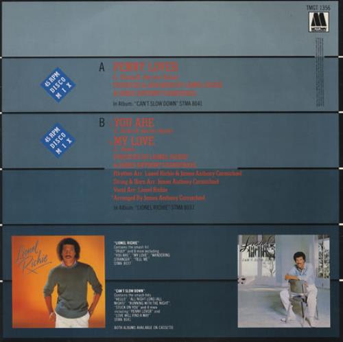 Lionel Richie Penny Lover 12" vinyl single (12 inch record / Maxi-single) UK LNR12PE175750