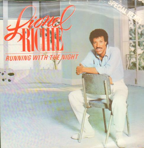 Lionel Richie Running With The Night + Sleeve 7" vinyl single (7 inch record / 45) UK LNR07RU656613