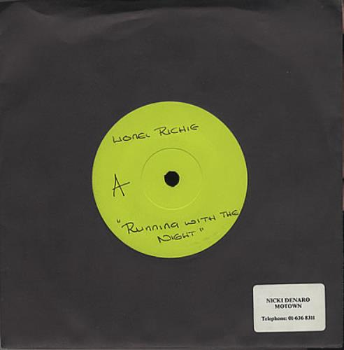 Lionel Richie Running With The Night 7" vinyl single (7 inch record / 45) UK LNR07RU374161