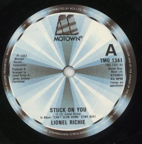 Lionel Richie Stuck On You 7" vinyl single (7 inch record / 45) UK LNR07ST409175