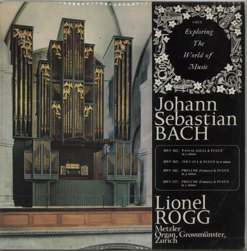 Lionel Rogg Johann Sebastian Bach: Organ Works: Volume 1 vinyl LP album (LP record) UK N8YLPJO659699