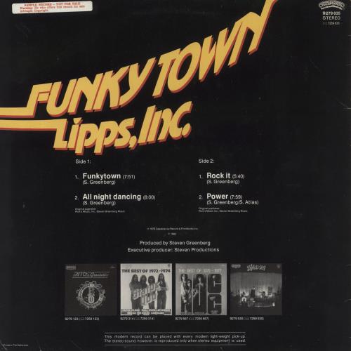 Lipps, Inc. Funkytown 12" vinyl single (12 inch record / Maxi-single) Dutch LIP12FU856262