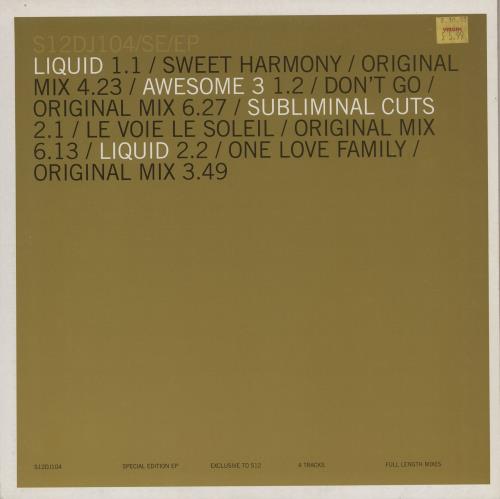 Liquid Sweet Harmony (Special Edition) 12" vinyl single (12 inch record / Maxi-single) UK LQU12XL320845