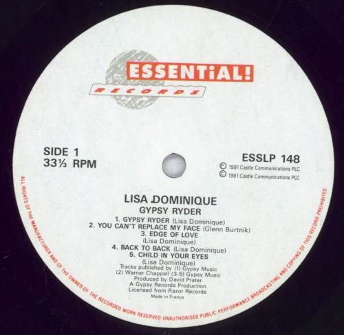 Lisa Dominique Gypsy Ryder vinyl LP album (LP record) French O1VLPGY830045