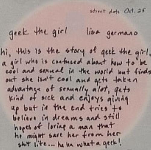 Lisa Germano Geek The Girl CD album (CDLP) US LSGCDGE252185
