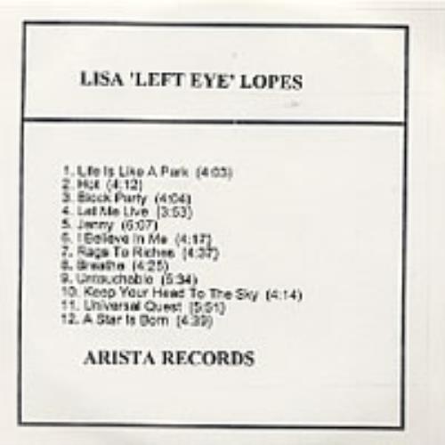 Lisa 'Left Eye' Lopes Lisa 'Left Eye' Lopes CD-R acetate US LPSCRLI197872