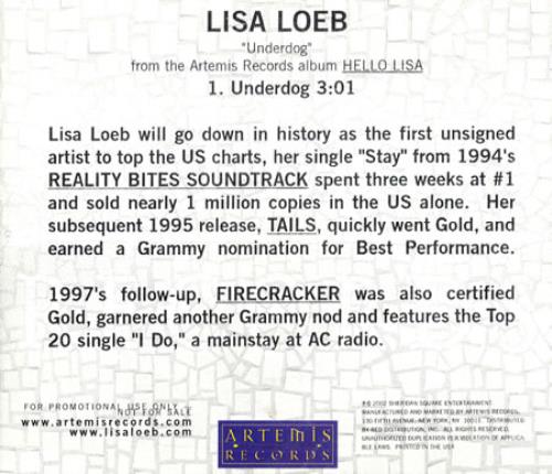 Lisa Loeb Underdog CD single (CD5 / 5") US LSLC5UN463829