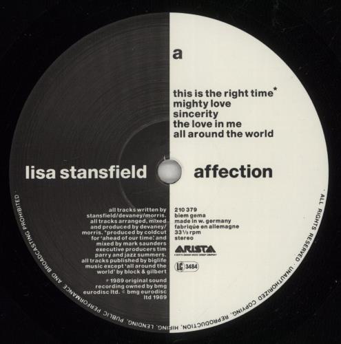 Lisa Stansfield Affection - Hype Stickered vinyl LP album (LP record) German STALPAF263200