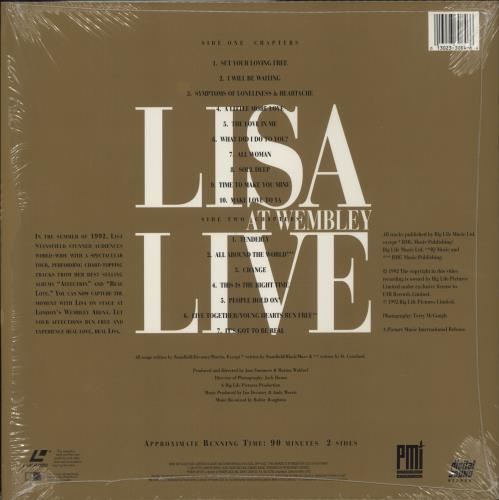 Lisa Stansfield Lisa At Wembley - Live laserdisc / lazerdisc US STALZLI875037
