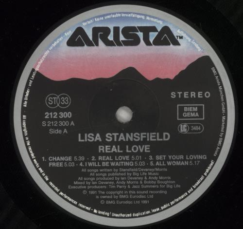 Lisa Stansfield Real Love - EX vinyl LP album (LP record) German STALPRE882188