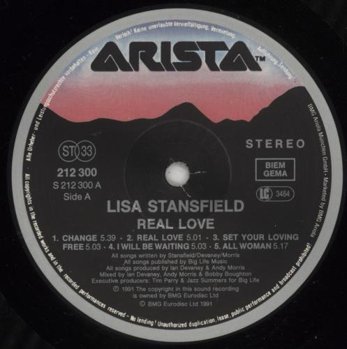 Lisa Stansfield Real Love - Hype Stickered vinyl LP album (LP record) German STALPRE876725