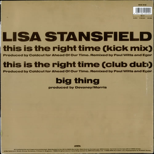 Lisa Stansfield This Is The Right Time 12" vinyl single (12 inch record / Maxi-single) UK STA12TH237690