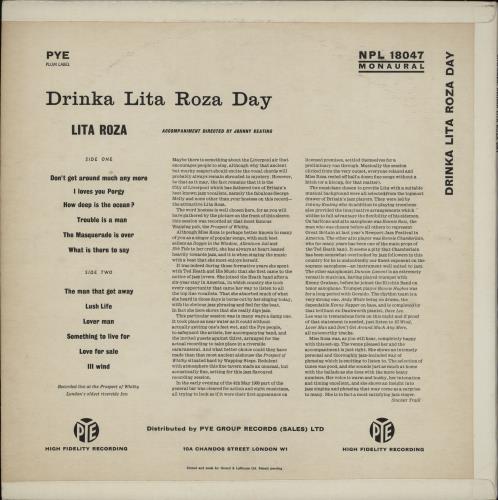 Lita Rosa Drinka Lita Rosa Day vinyl LP album (LP record) UK 14SLPDR751165