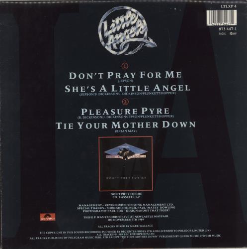 Little Angels Don't Pray For Me 12" vinyl single (12 inch record / Maxi-single) UK LIT12DO582042